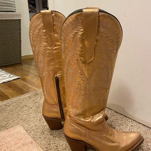 Corral Cowboy Boots Tall Metallic Light Pink/Gold Size 7